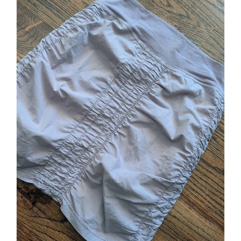 XCVI Wearables Trace Skirt Womens Sz M Ruched Stretch Gray/Lavender Pull On